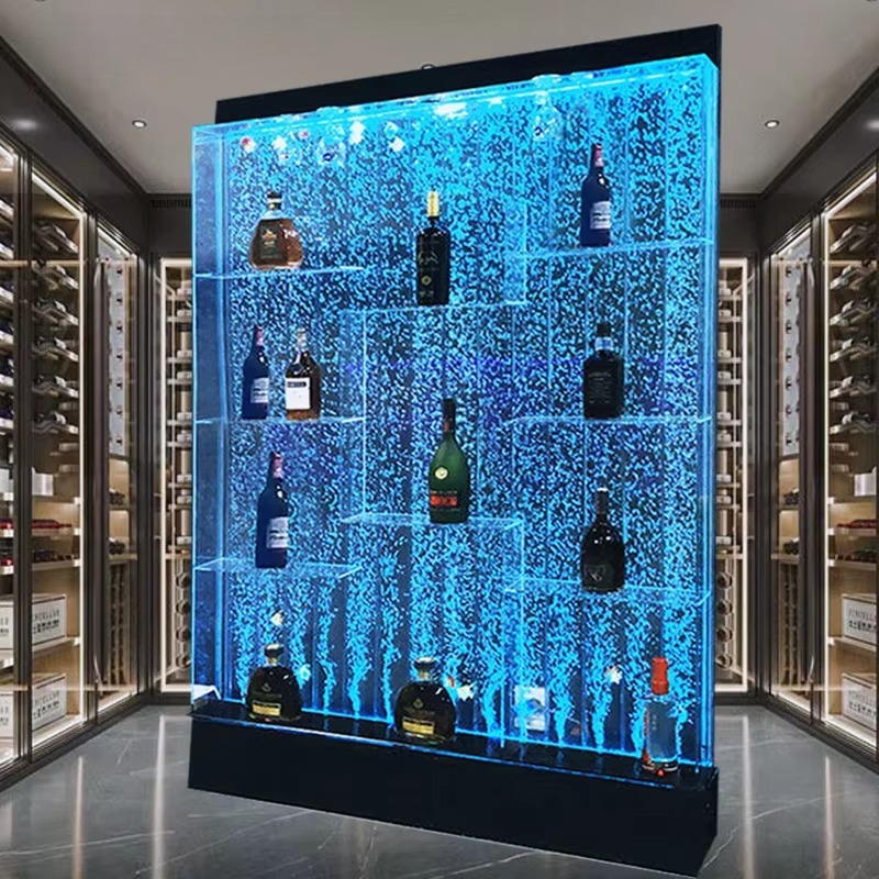 Home Bar Shelves - Customized Acrylic LED Water Bubble Wall