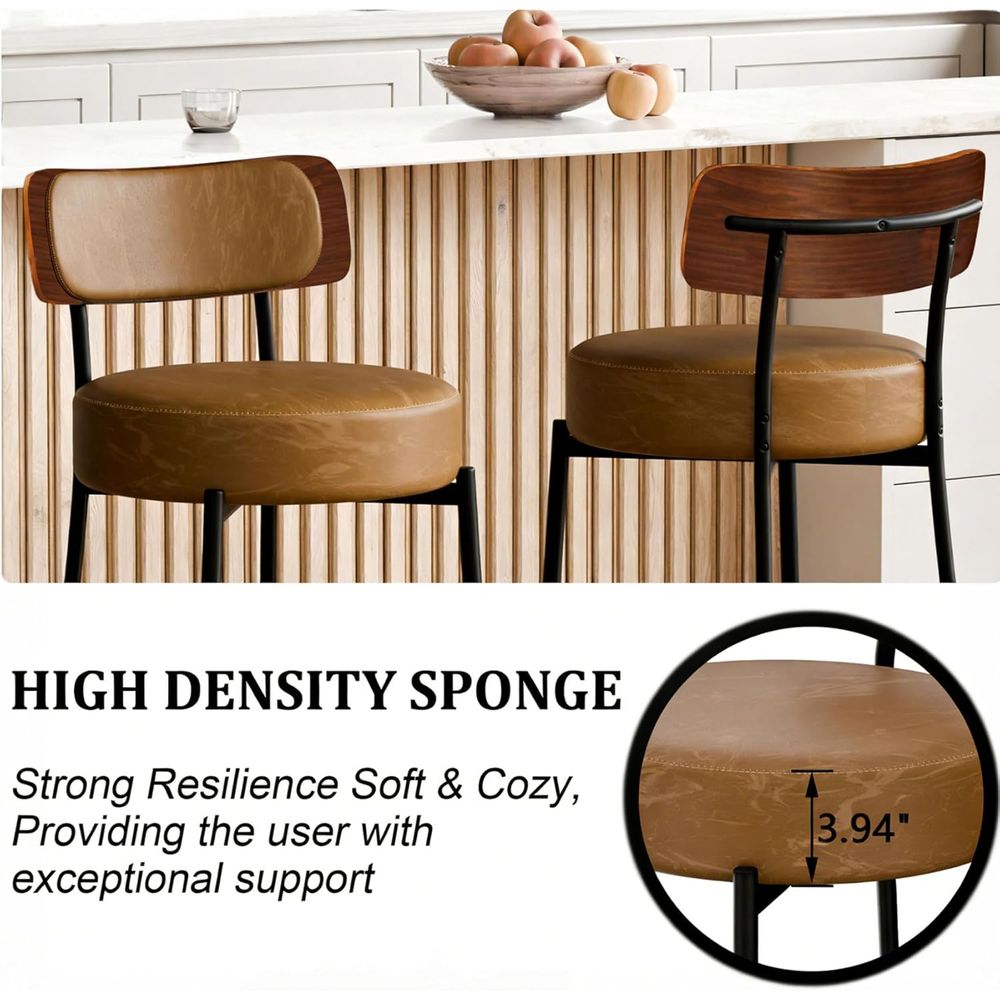 Brown Bar Stools Set o 3, Leat – обзор и цена Home Bar And Counter