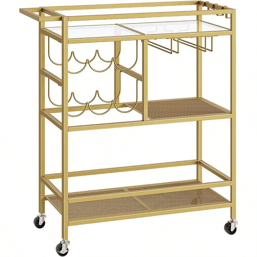 Bar Cart Home, 3-Tier Serving  – обзор и цена Bar Cart Gold