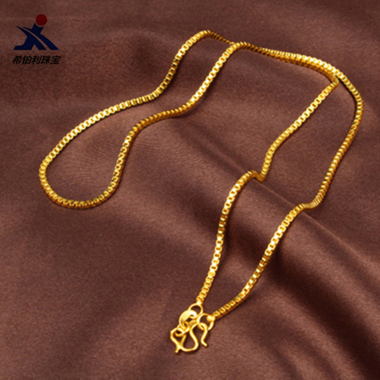 AU999 Box Chain Necklace Women – обзор и цена Bar Cart Gold