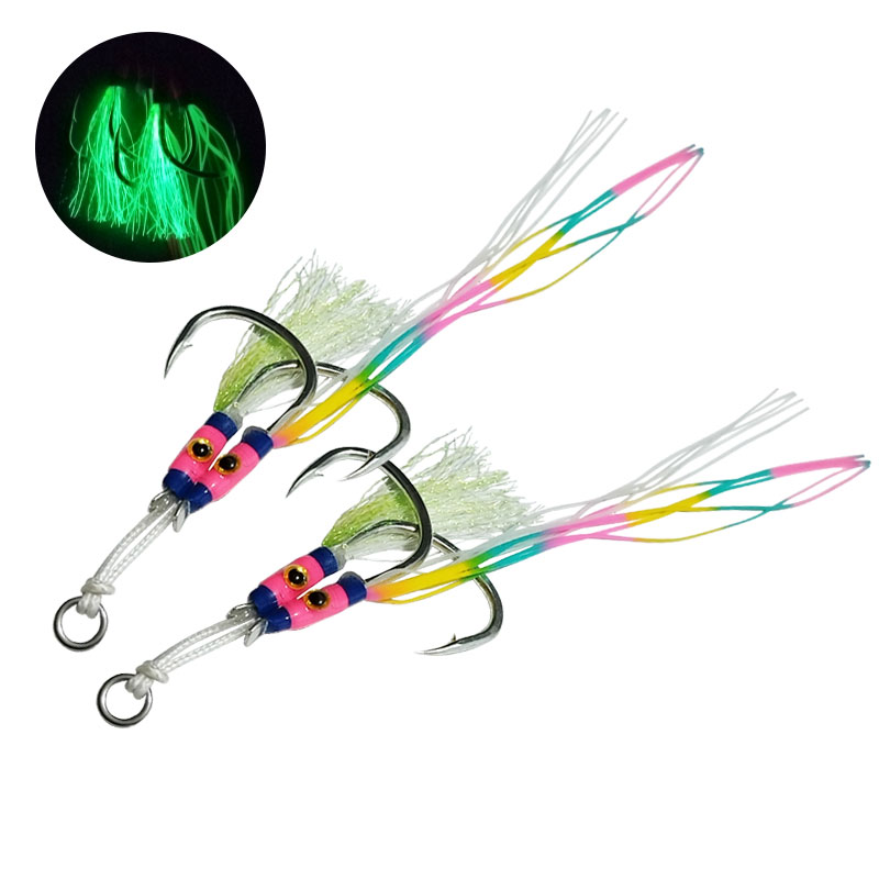 2Pairs/bag Glow Jig Lure Hooks – обзор и цена Jigger Double Sided