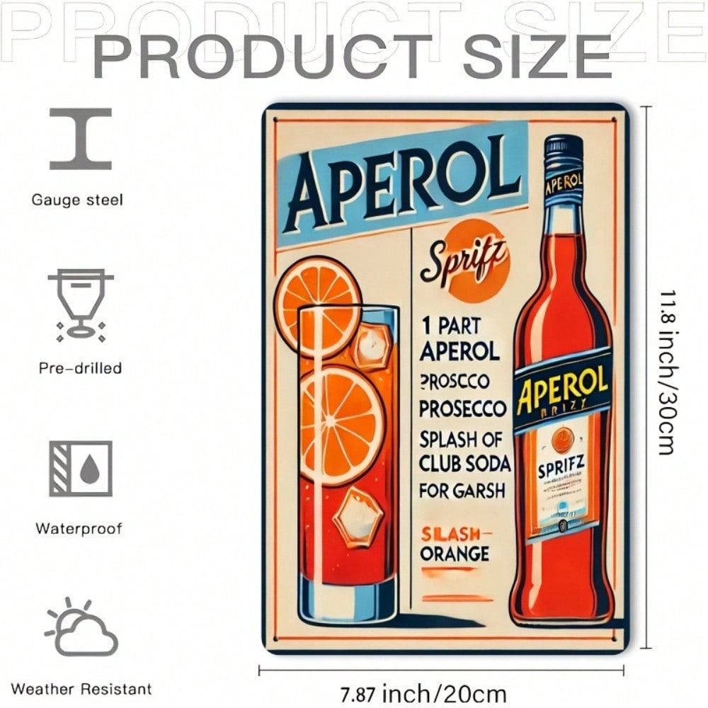 Vintage Aperol Spritz Metal Si – обзор и цена Home Bar Accessories