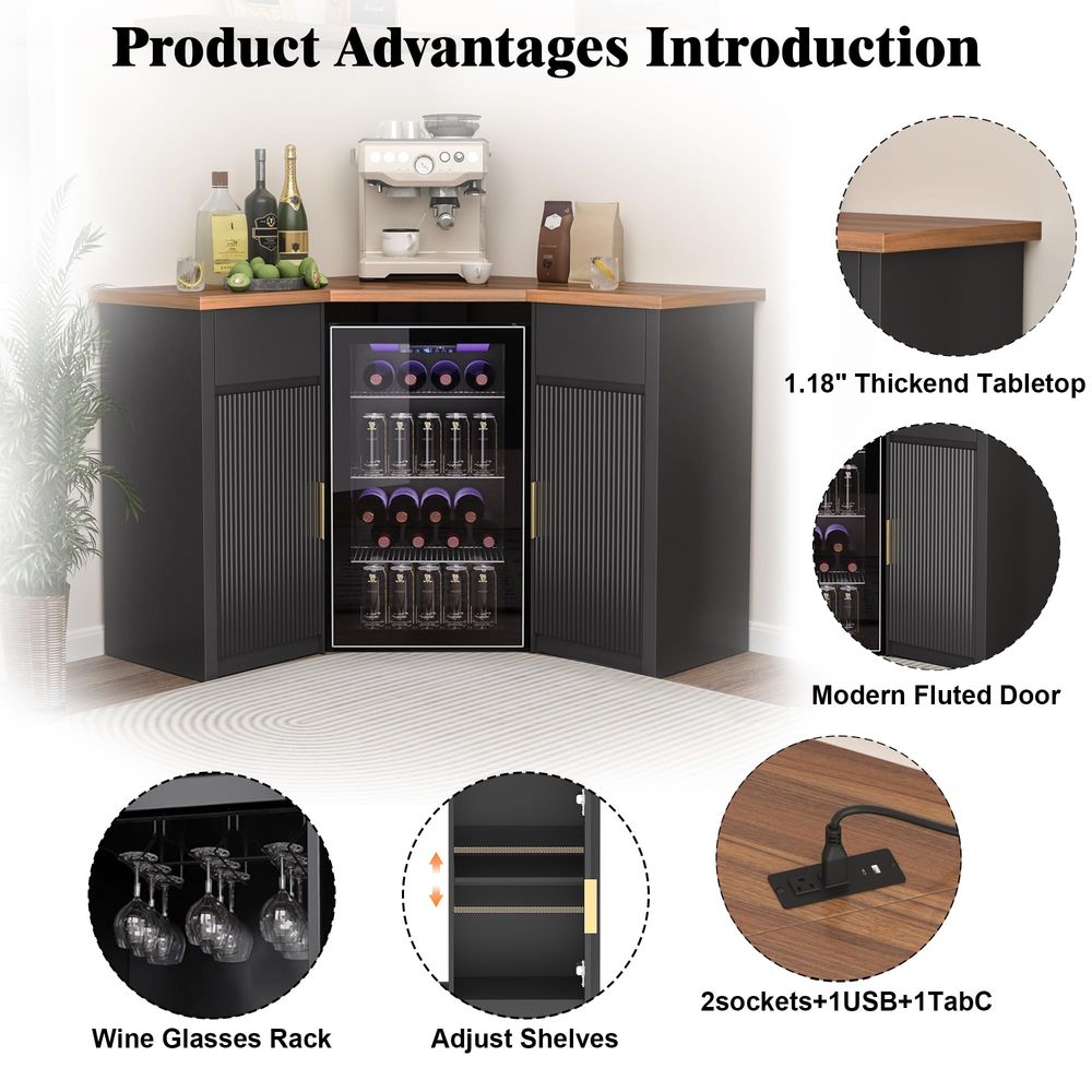 Corner Bar Cabinet with Fridge – обзор и цена Home Bar And Fridge