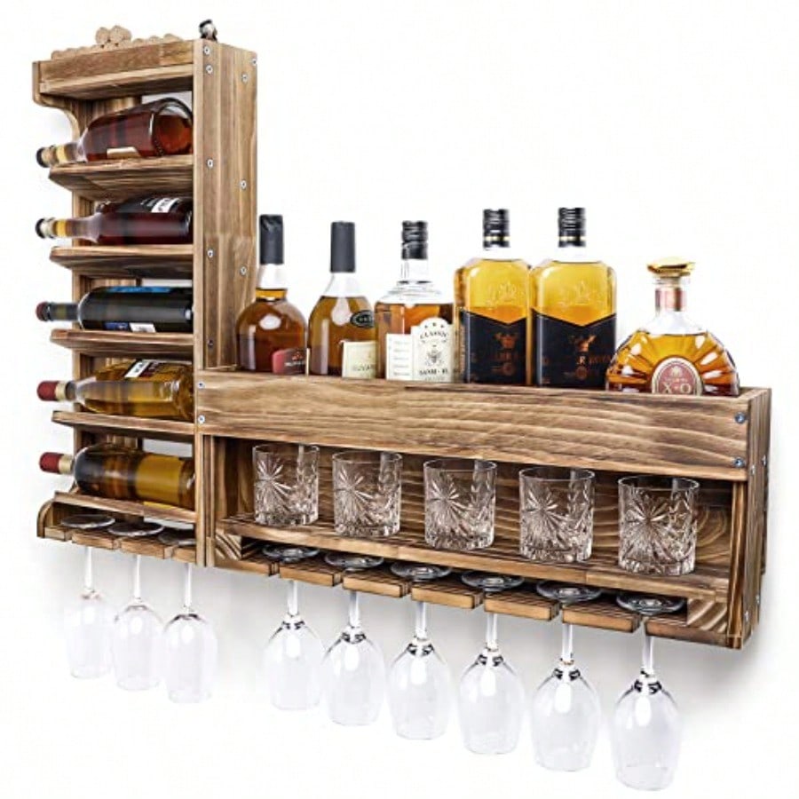Wine Rack Wall Mounted WoodAlc – обзор и цена Home Bar Shelf