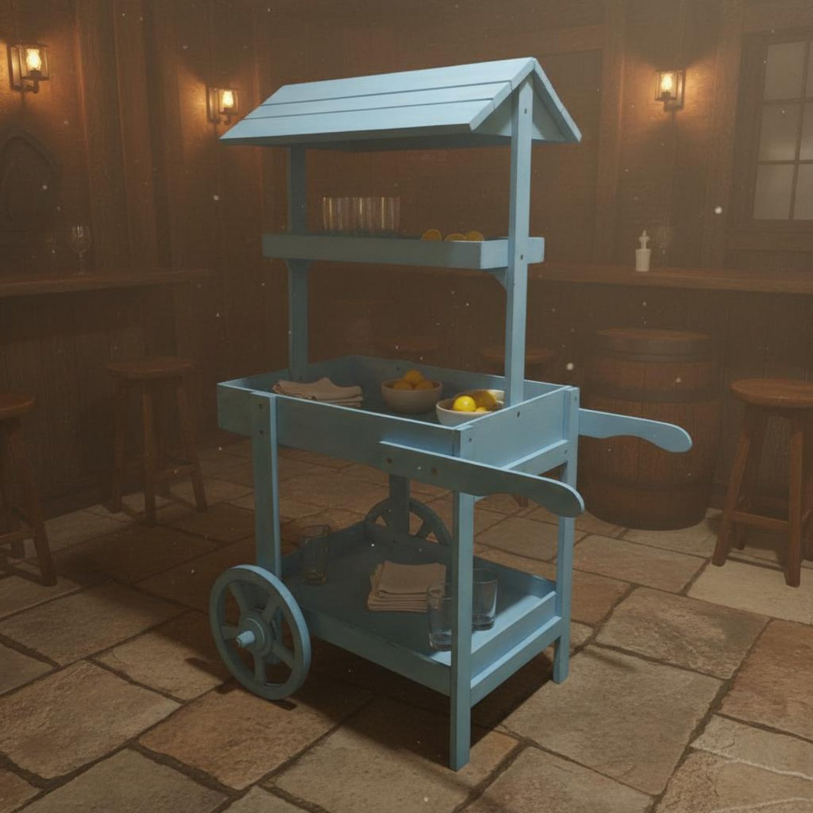 Rustic Display Trolley Wheeled – обзор и цена Home Bar Shelf