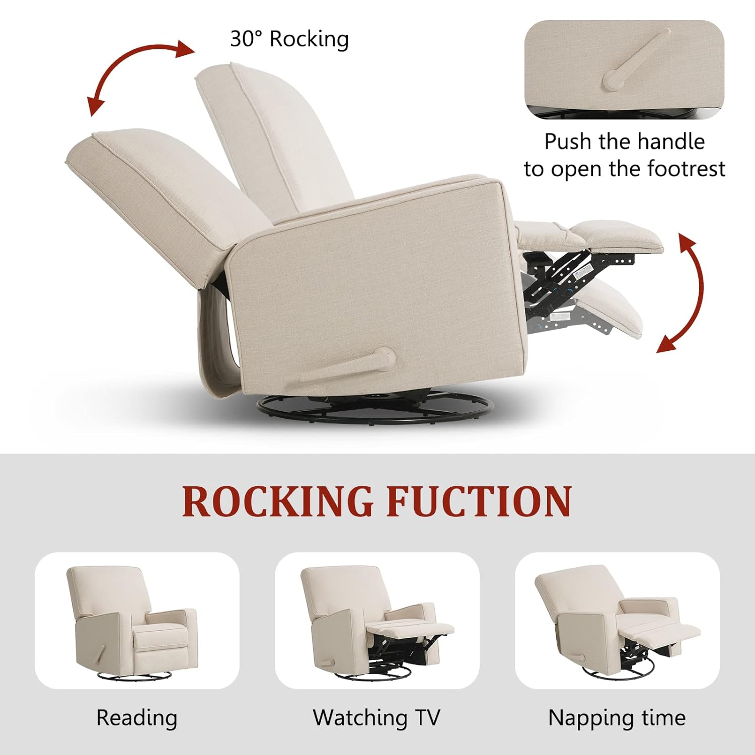 Swivel Rocker Recliner Chair - – обзор и цена Home Barcelona