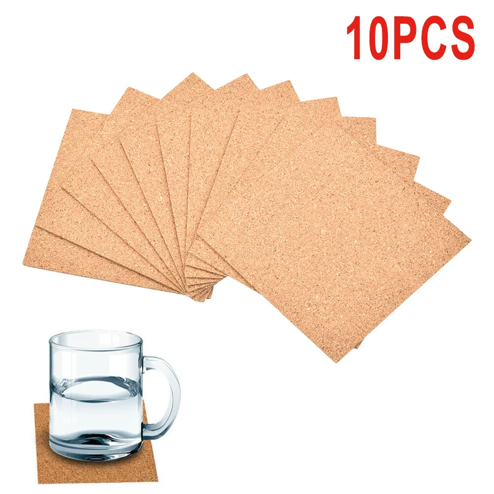 10Pcs Cork Coasters Square Cor – обзор и цена Home Bar Supplies
