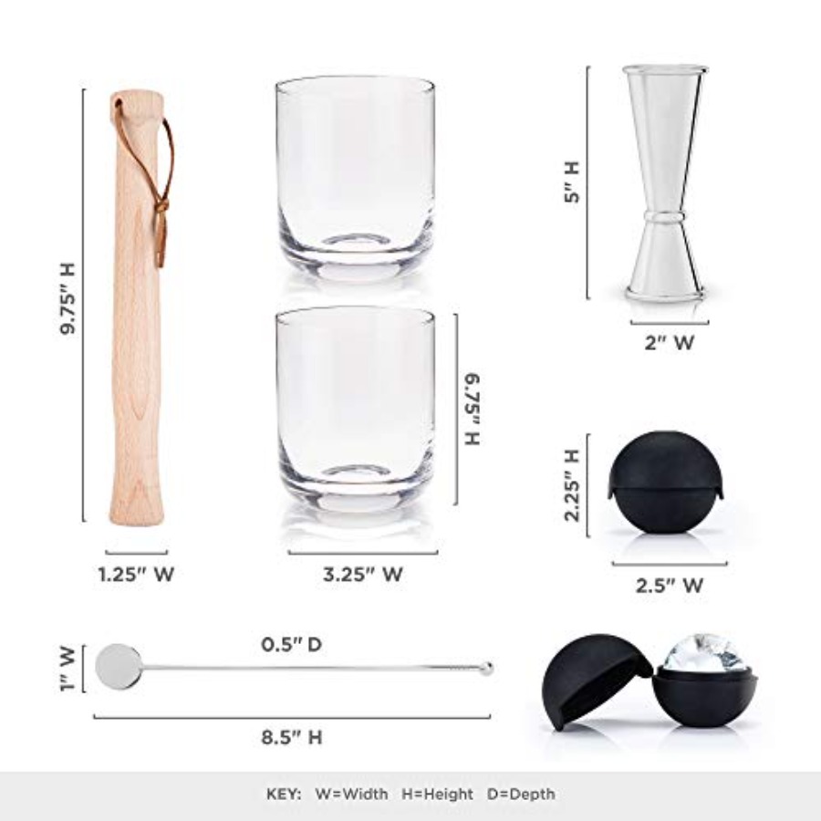 7-Piece Bartender Kit - 2 Crys – обзор и цена Ice Mold Sphere