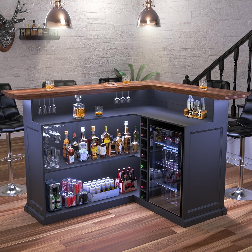 L Shaped Home Bar Cabinet with – обзор и цена Home Bar And Fridge