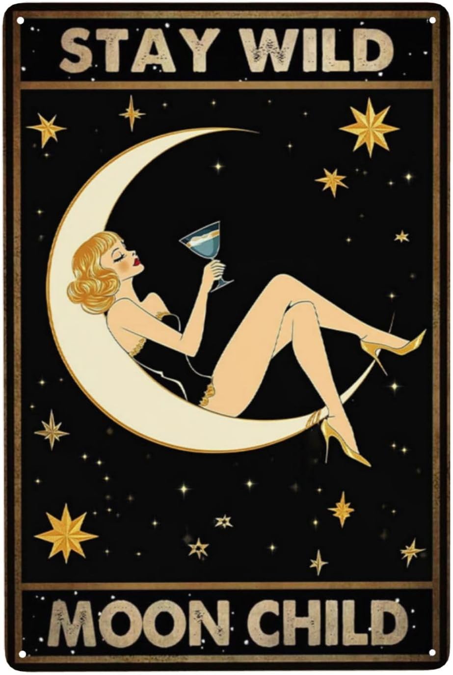 Stay Wild Moon Child Tin Sign  – обзор и цена Home Bar Lounge