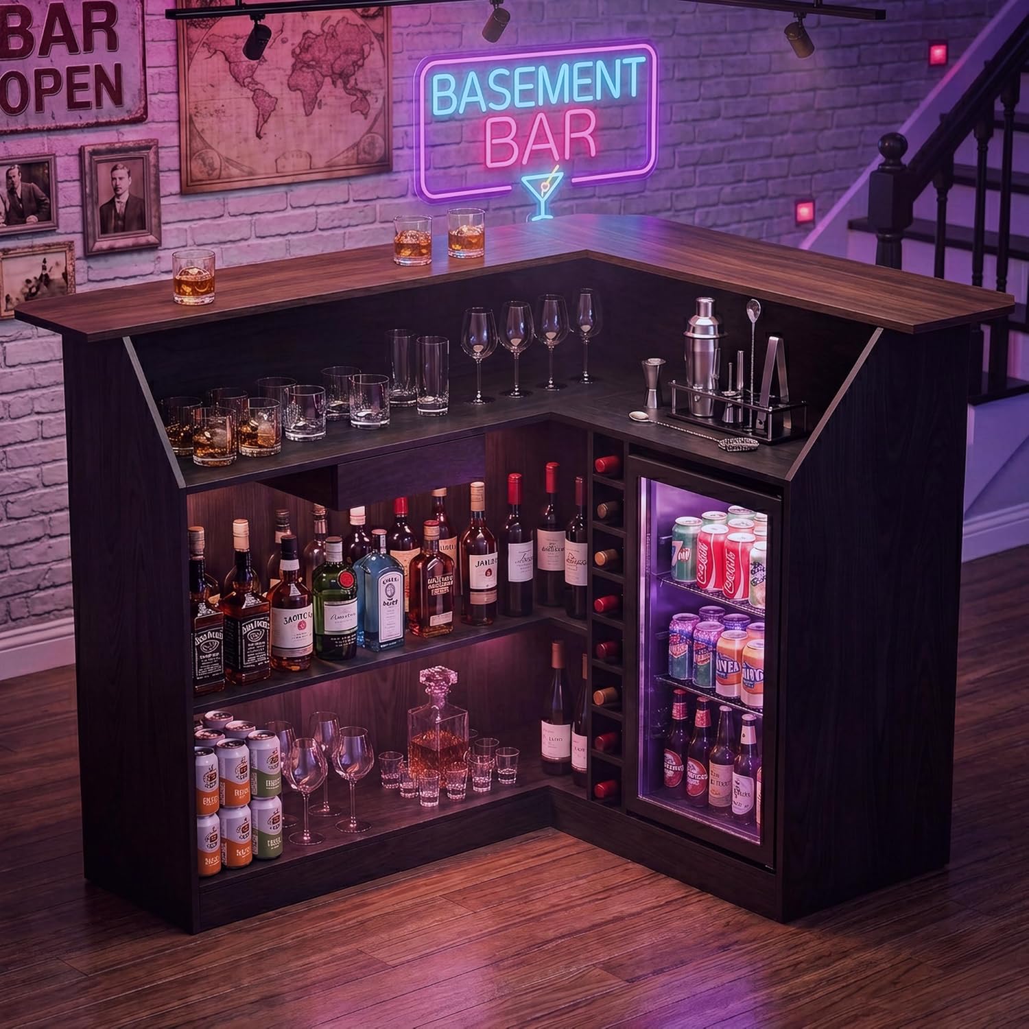 L Shaped Home Bar Unit With Fr – обзор и цена Home Bar And Fridge