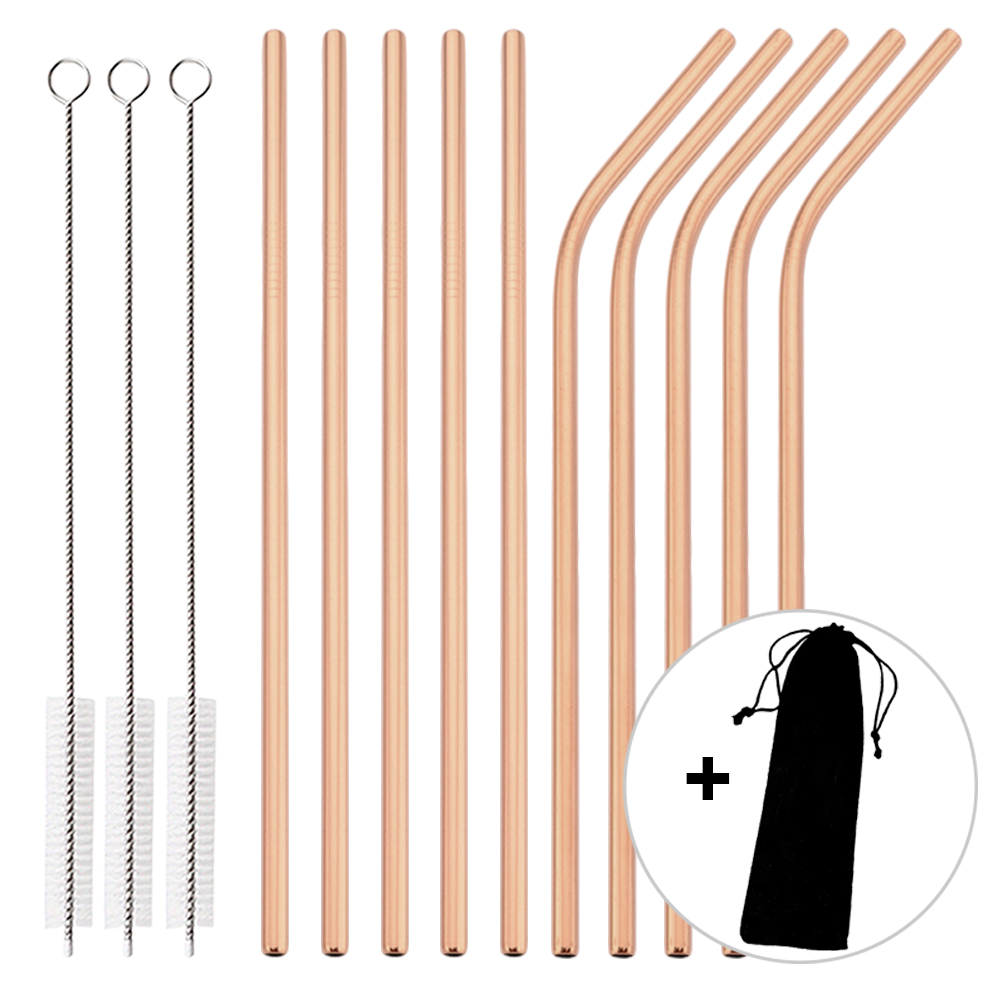 14Pcs Reusable Rose Gold Straw – обзор и цена Home Bar Shelf