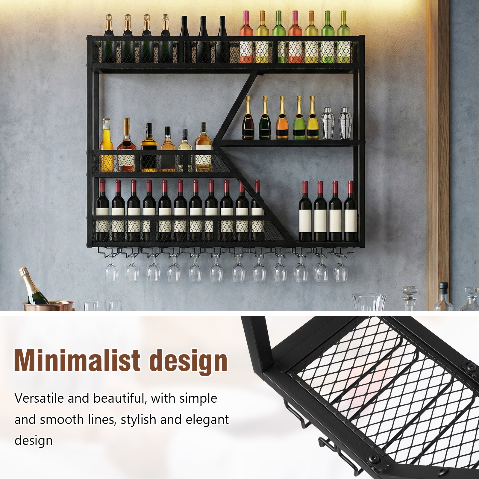 39in 3-Tiers Liquor Bottle Dis – обзор и цена Home Bar Shelf