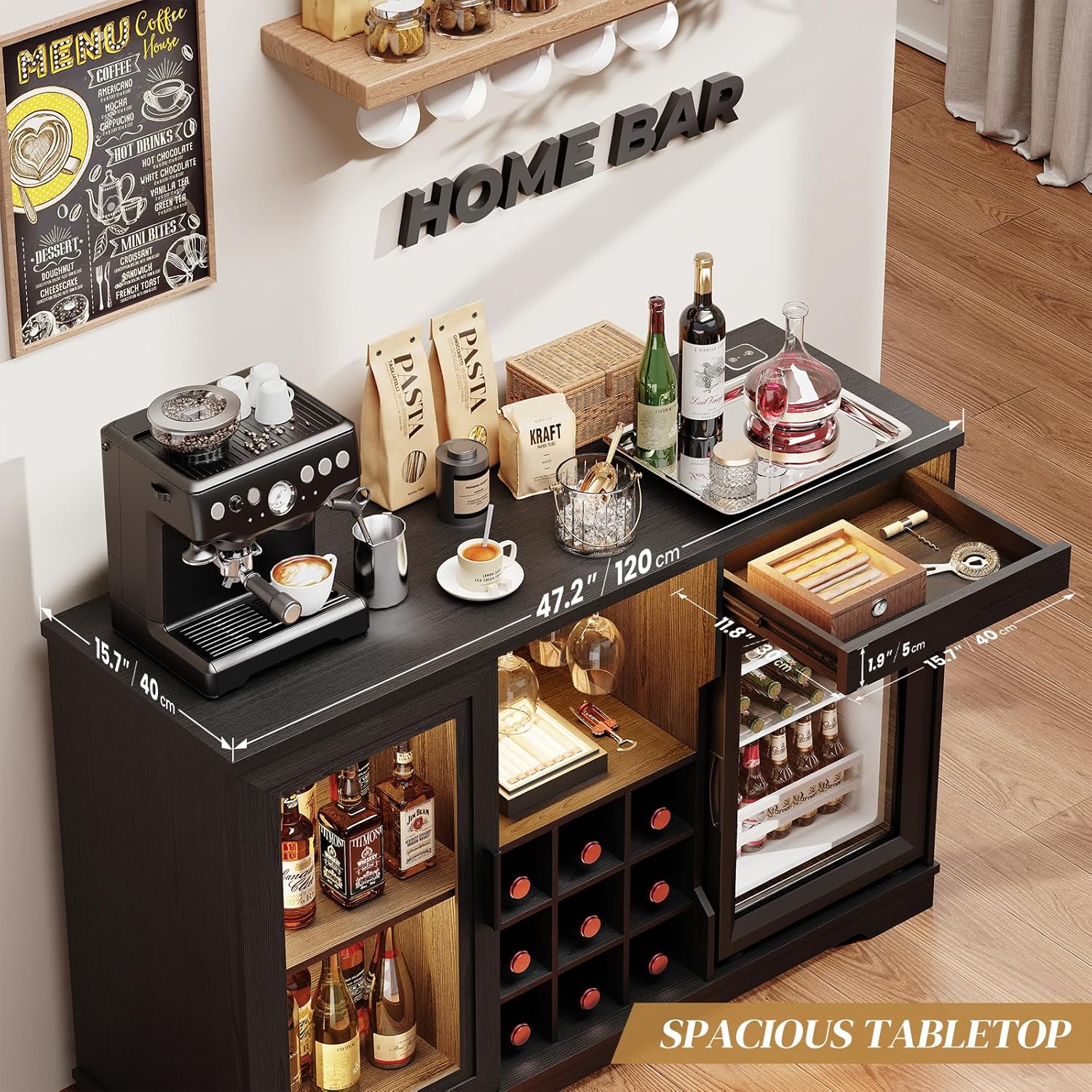 Coffee Bar Cabinet with Fridge – обзор и цена Home Bar And Fridge