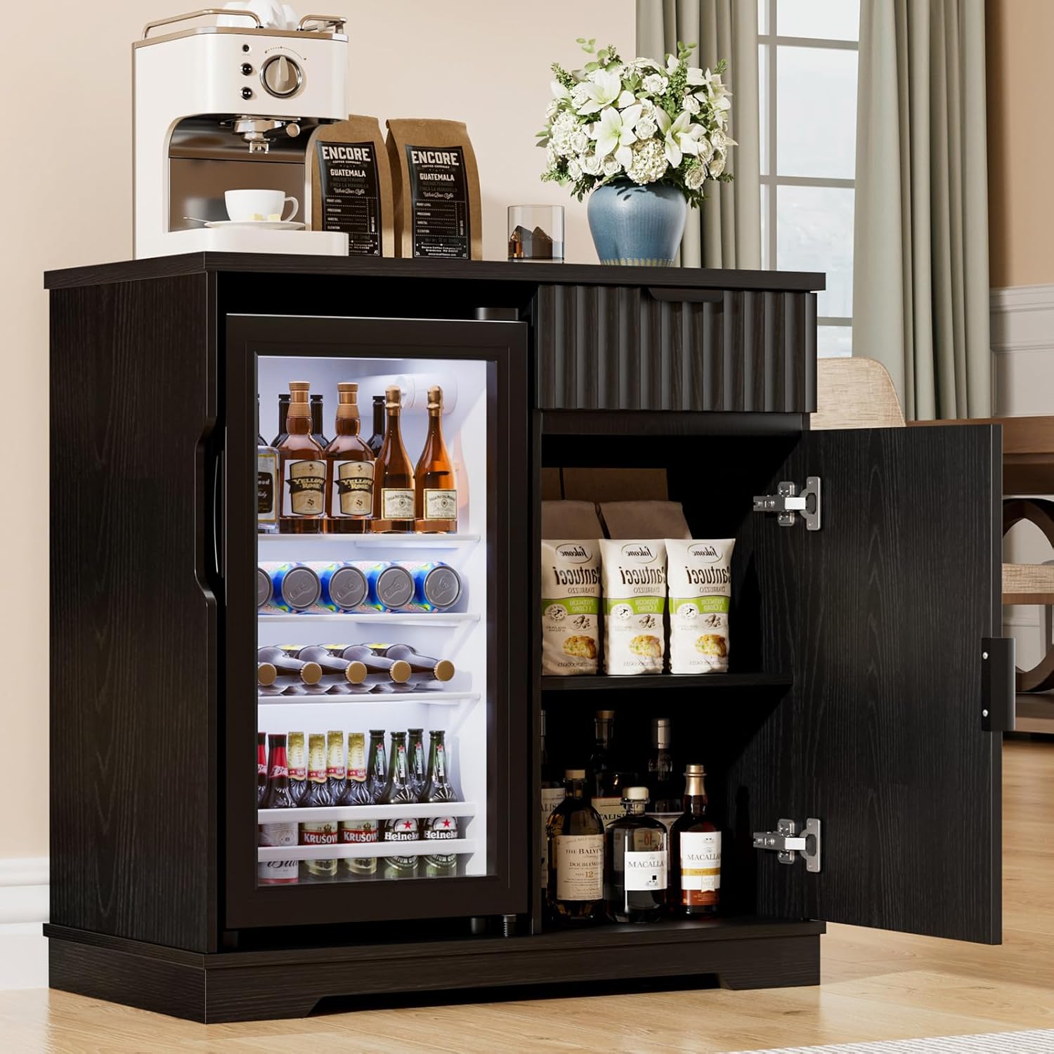 Fluted Coffee Bar Cabinet with – обзор и цена Home Bar And Fridge
