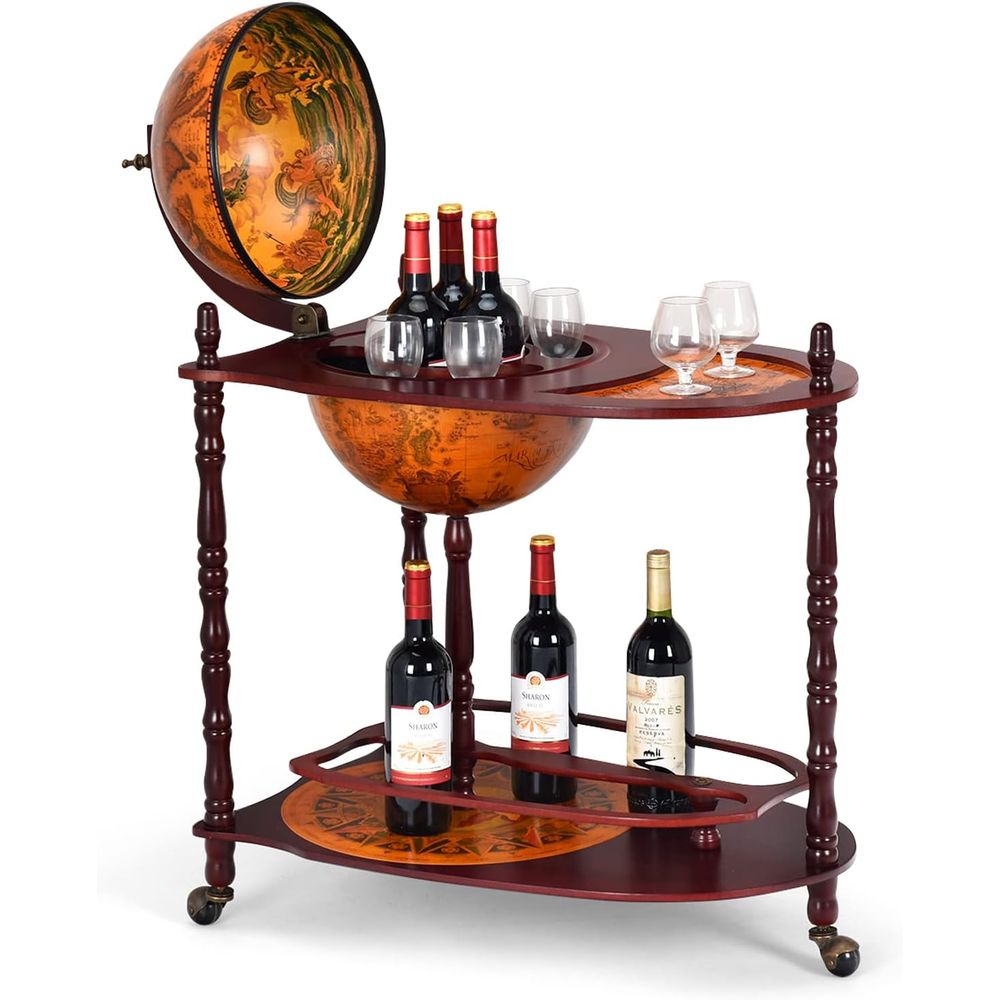Vintage 34.5 Wheeled Globe Bar – обзор и цена Home Bar Shelf