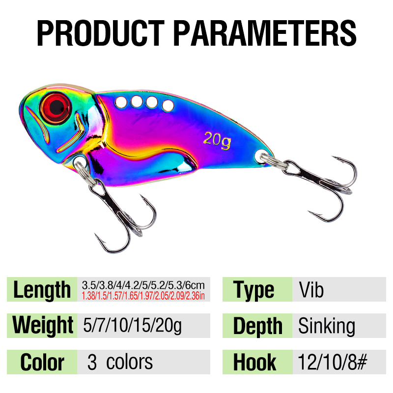 3PCS Metal Colorful VIB Lure 5 – обзор и цена Jigger Double Sided