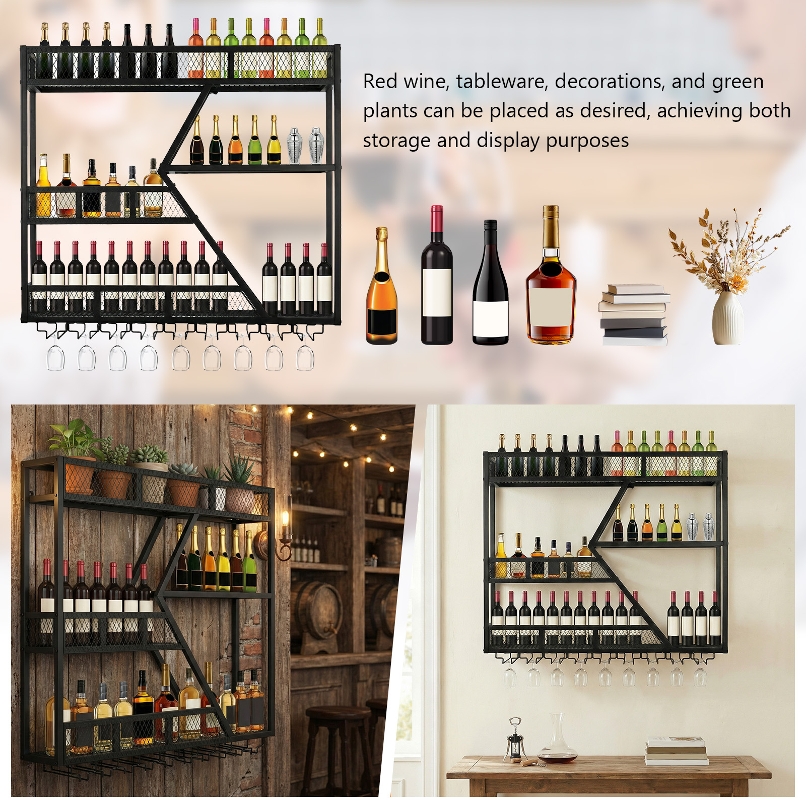 39in 3-Tiers Floating Bar Shel – обзор и цена Home Bar Shelf