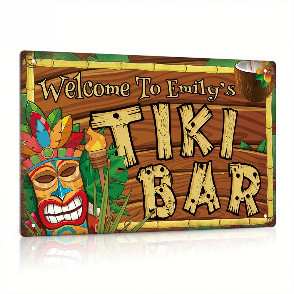Custom  Decor Tiki Bar Sign, P – обзор и цена Home Bar Accessories