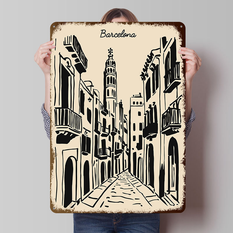 Barcelona Street Metal Poster  – обзор и цена Home Barcelona