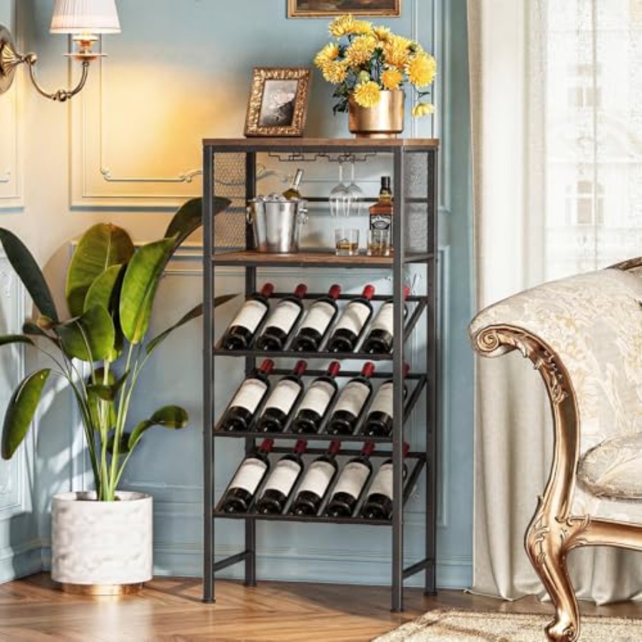 Corner Wine Rack with Glass Ho – обзор и цена Home Bar Shelf